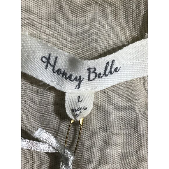 Honey Belle Wrap Midi Dress L Cream Orange - Picture 10 of 10